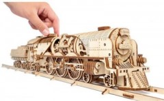 UGEARS Modellbausatz V-EXPRESS DAMPFLOKOMOTIVE mit TENDER Модельный комплект ПАРОВОЗ ЭКСПРЕСС V-EXPRESS с ТЕНДЕРОМ
