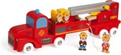 Janod Story Feuerwehrauto Holz mit 4 Holzfiguren История пожарной машины из дерева с 4 деревянными фигурками