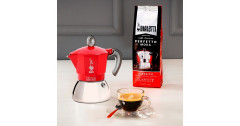 Bialetti Bialetti Moka Induction, Espressomaschine rot/silber, 4 Tassen rot, silber Bialetti Moka Induction, эспрессо-машина красный/серебристый, 4 чашки
