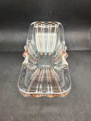 Фруктовница винтажная большая Im Stil Walther Glas, необычной формы, грани, хрустальное стекло, 29.5 х 15 см, Германия, 1970-80гг.