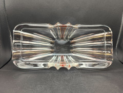 Фруктовница винтажная большая Im Stil Walther Glas, необычной формы, грани, хрустальное стекло, 29.5 х 15 см, Германия, 1970-80гг.