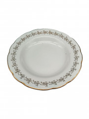 Тарелка винтажная S.C.Richard, Lambrate, позолоченный узор по краю, фарфор, 23 см, Италия, 1960-70гг.