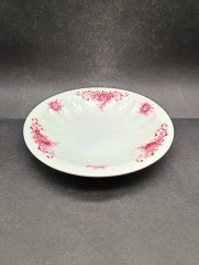 Тарелка винтажная Seltmann Weiden Bavaria с обьемным принтом из розовых цветков, с гранями, фарфор, 19 см, Германия, 1960-70гг.