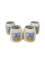 Немецкие пивные кружки винтажные Eichbaum Ureich "Мангеймерская ярмарка'92", растал, керамика, 4 шт., 0.5 л, 14 см, 1992 год.