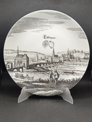 Тарелка декоративная винтажная Altenkunstadt / Elektror 50 лет "Еблинген", юбилейная, фарфор, 30 см, Германия, 1970-80гг.