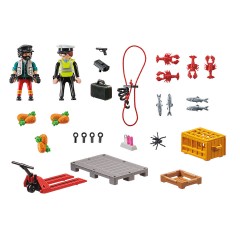 PLAYMOBIL 2er Set: 70771 LKW mit Anhanger + 70775 Zollkontrolle Набор из 2 предметов: 70771 Грузовик с прицепом + 70775 Таможенный контроль